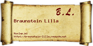 Braunstein Lilla névjegykártya